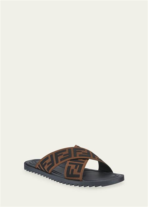 saks mens fendi logo slides red|fendi slide.